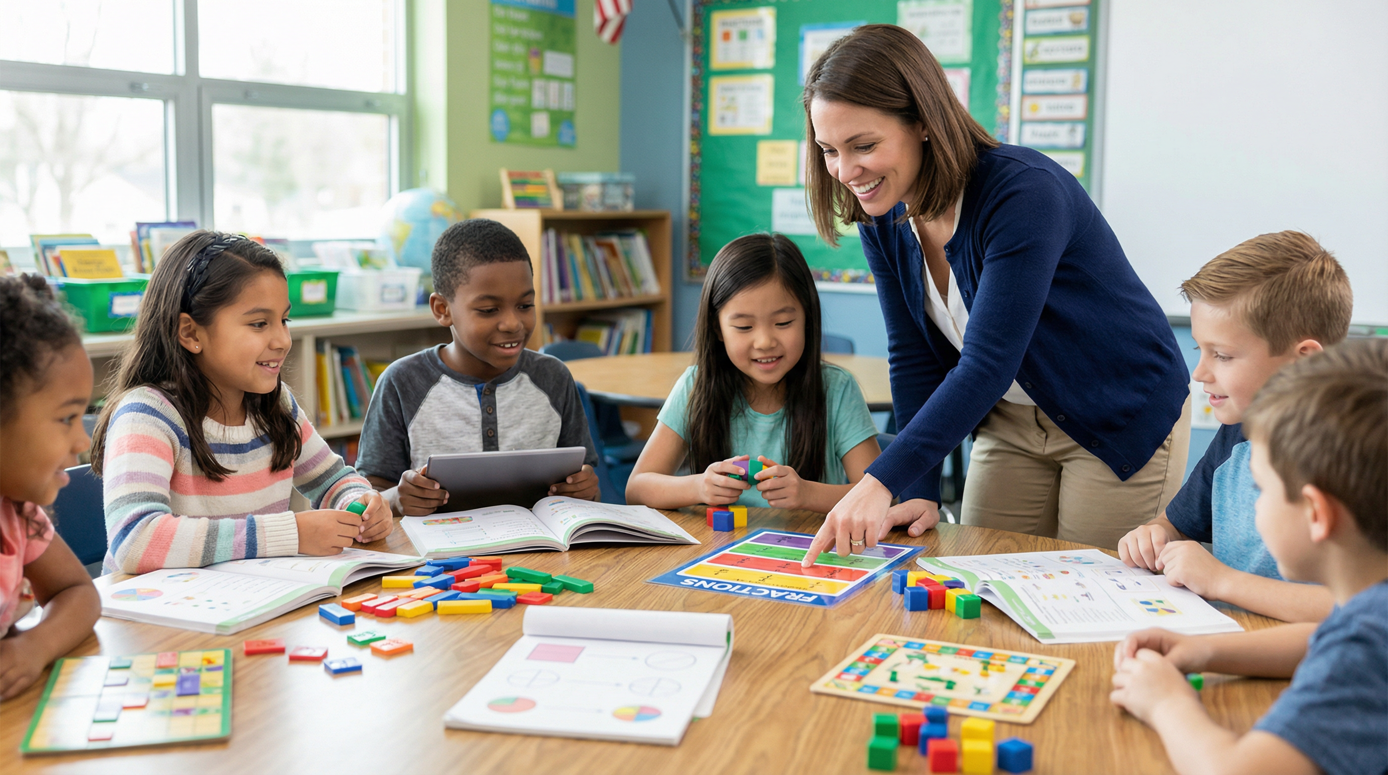 Students engaged with hands-on learning materials
